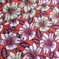Preview: Afrikanischer Wax Print Stoff Baumwolle ORANGE RETRO FLOWERS